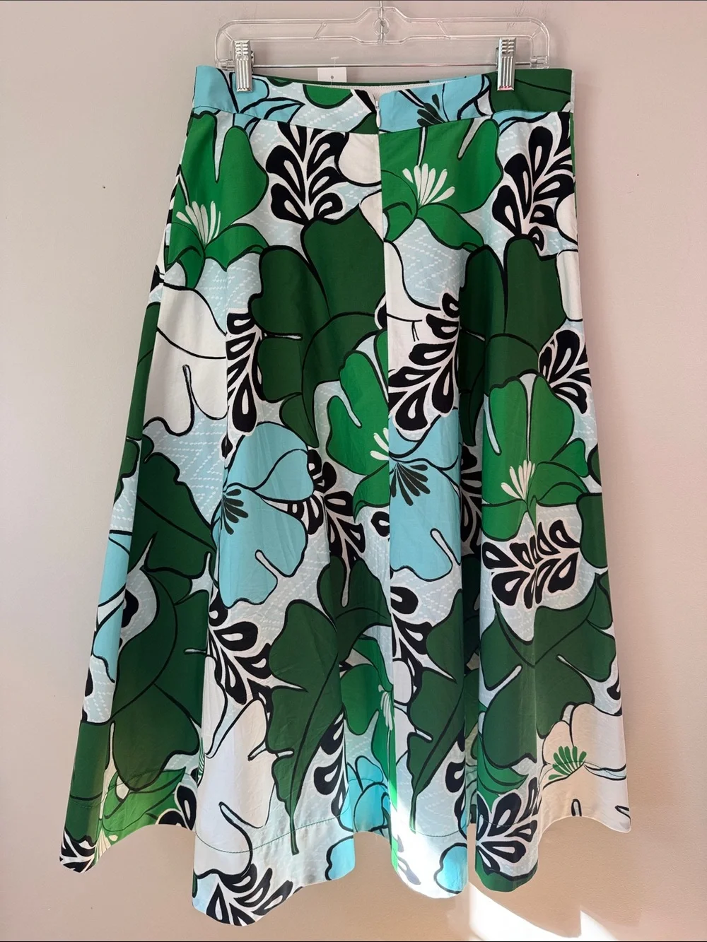 🆕 - Ann Taylor - Floral Tea Length Skirt - Leafy Green - Size 8
